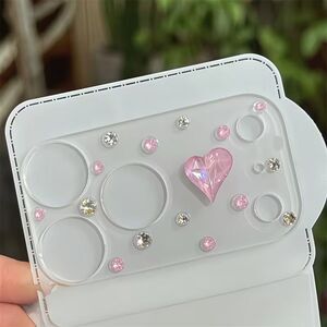 Pink Elegant Bling Sparkling Camera Lens Protector Glass Cover iPhone 17 Pro Max